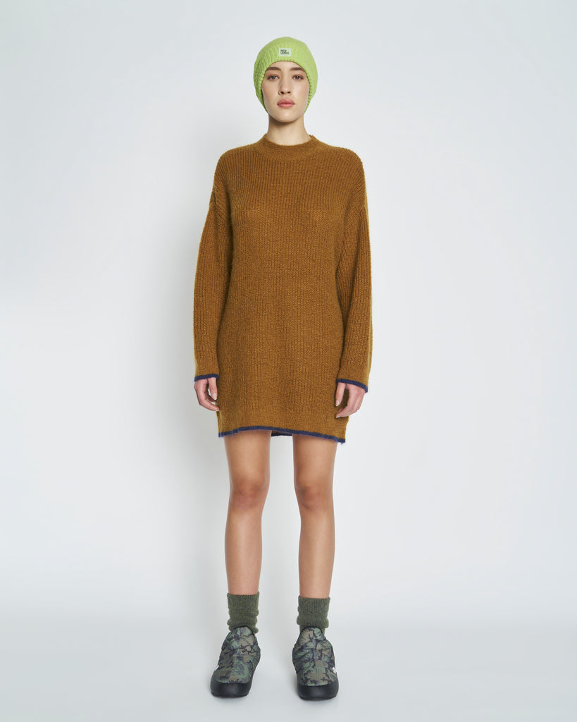 New Lands Quinn Sweater Cinnamon | Long Oversized Jumper Wool + Alpaca